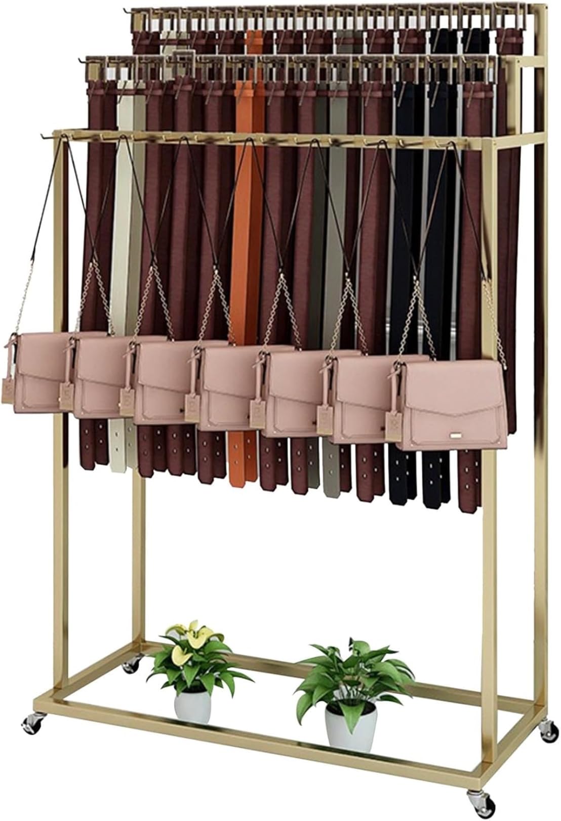 Gürtel-Organizer für Schrank, robuster Metall-Gürtelbügel mit 12 Haken, hält Krawatten, Schals, Geldbörsen, ideal für kleine Räume