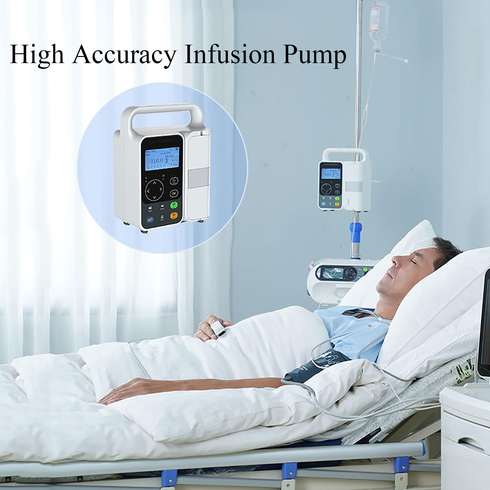 Pompa Di Infusione Automatica, Pompa Per Infusione Ad Alta Precisione Con Display LCD Da 3 Pollici, Infusione IV Ad Alta Precisione E Regolabile Con Allarme, Calibrazione, Per Ospedale, Clinica
