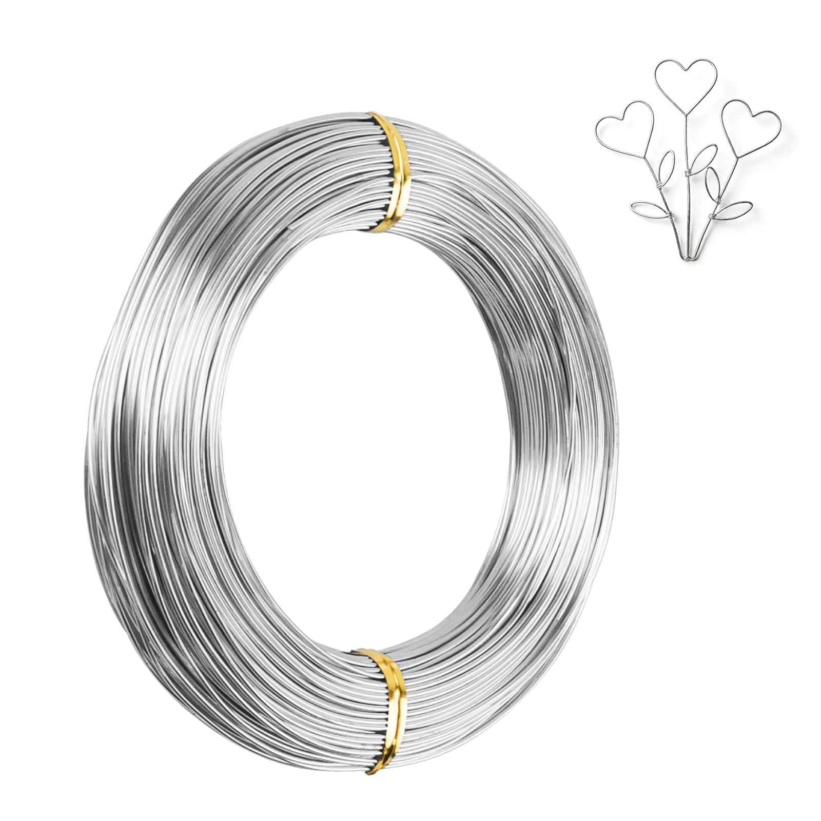 Aluminum Craft Wires, 1mm x 50m/164 ft Jewellery Wires, Bendable Florist Wire, Bonsai Wire for Wreath Making Jewelry Making Sculpting Modelling DIY Arts and Crafts (1mm 164 Feet,Silver)