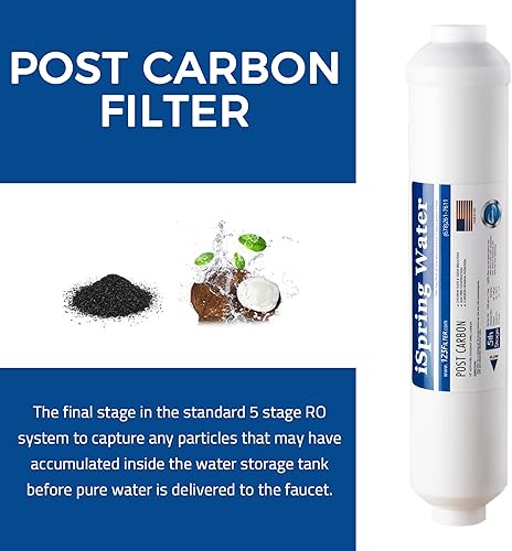 Miniatura 4 de iSpring FT15US Cartucho de filtro de agua de repuesto de carbón activado en línea premium y cartucho de filtro de agua alcalino FA15 para sistema de