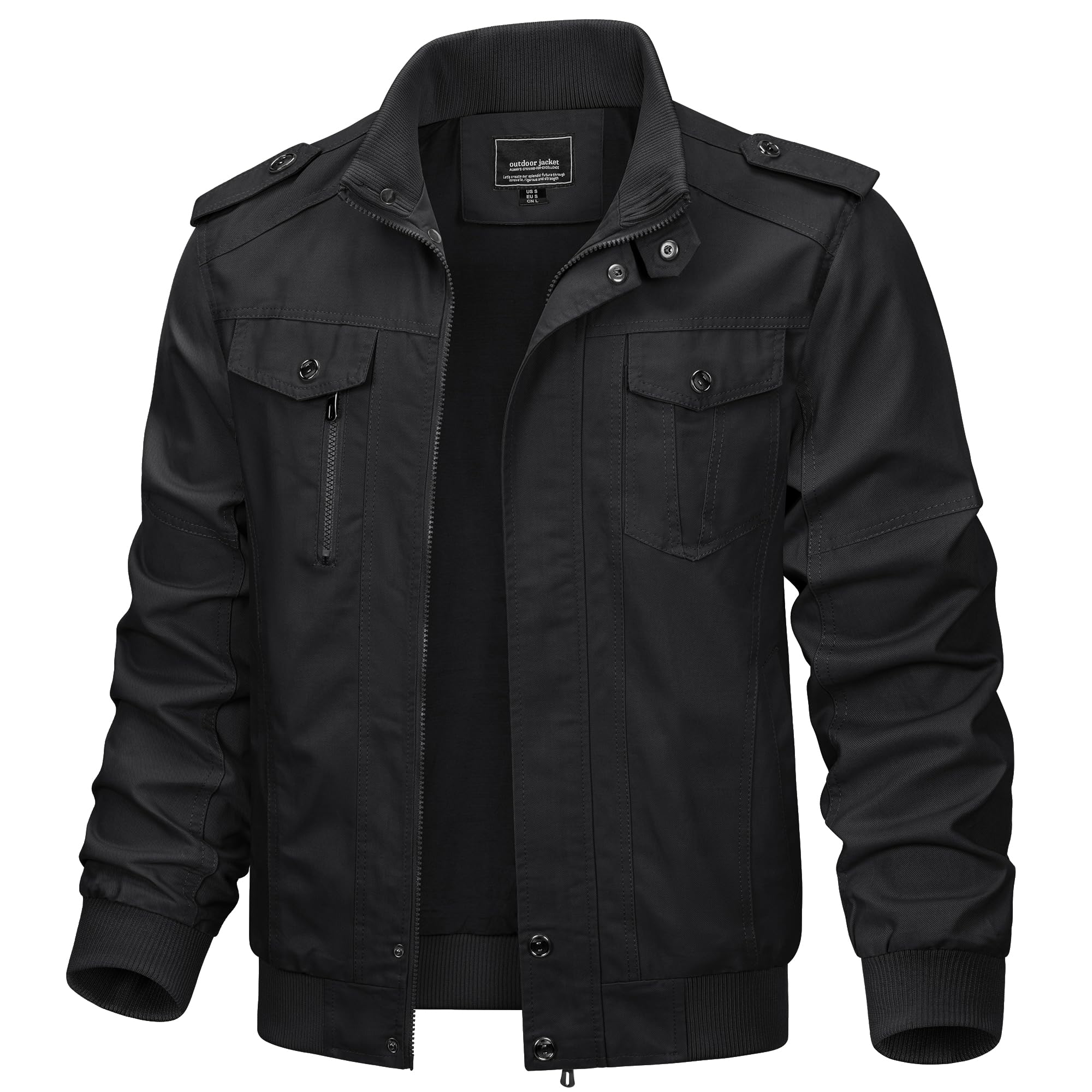 TACVASEN Men's Fleece-Lined Military Jacket