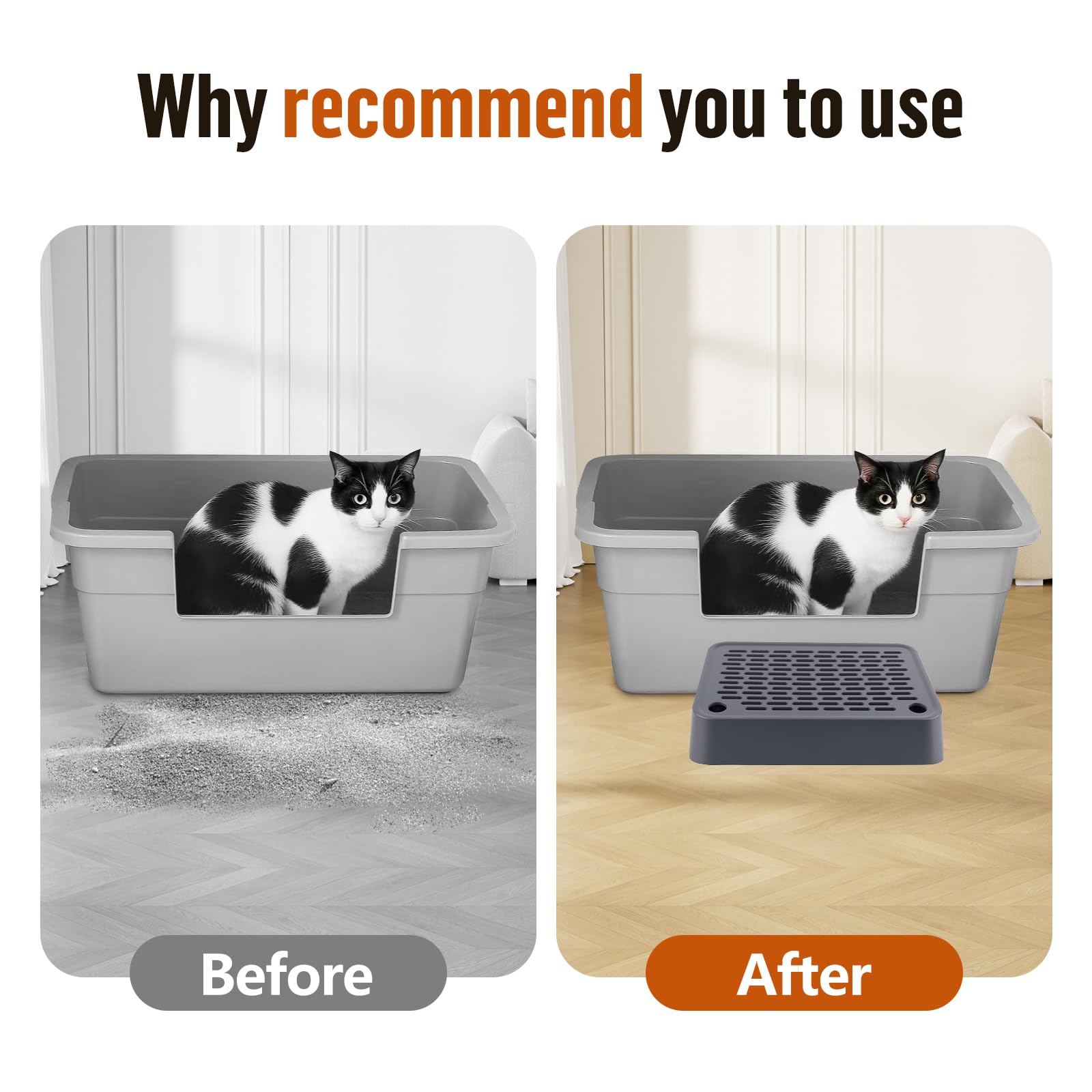 Katze Rampe, Katzentreppe, erhöhte Treppen & Stufen für Katze, Wurf Filter Pedal für Kätzchen alte Katzen Katzentoilette, leicht zu reinigen (Dunkelgrau)