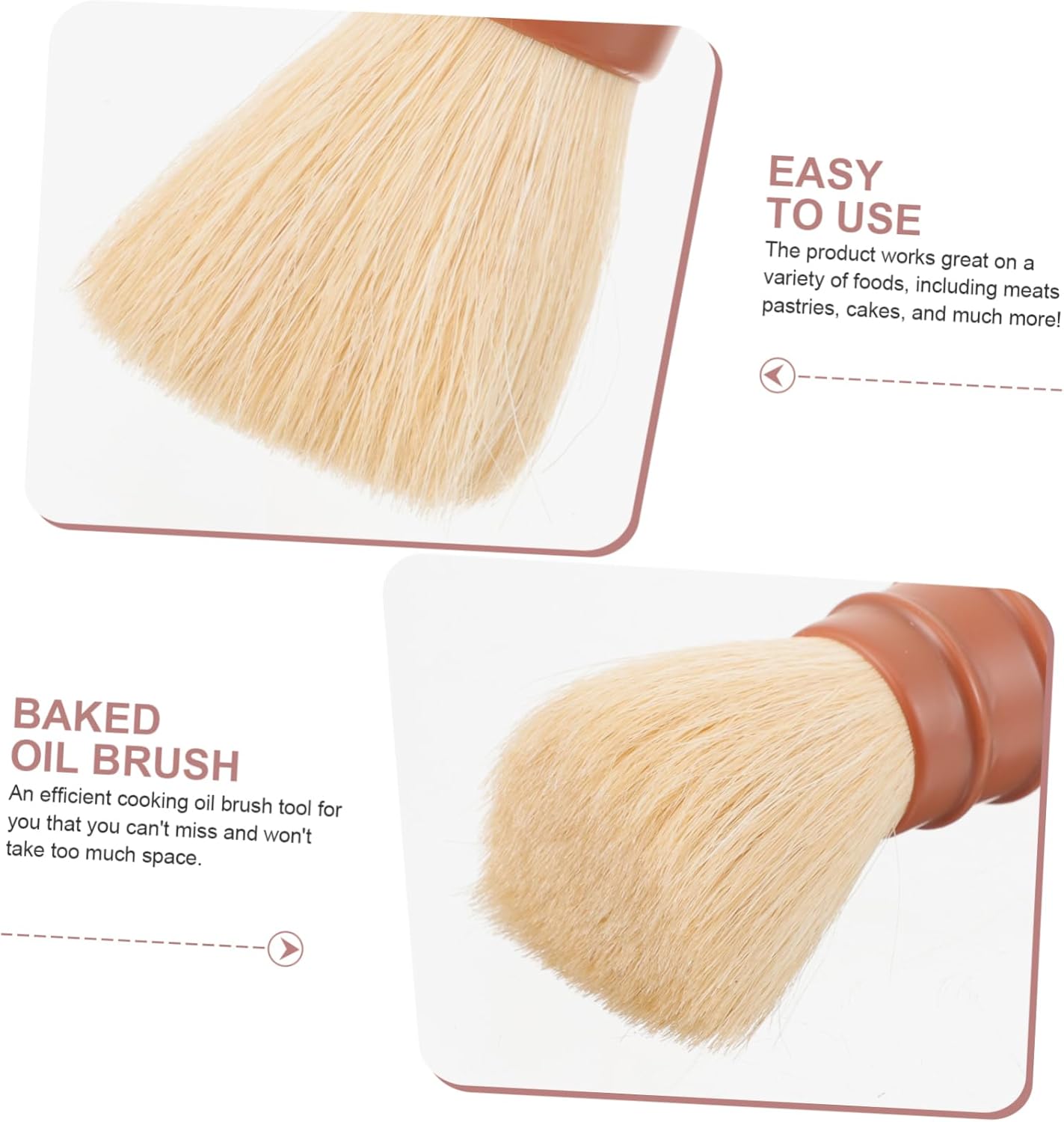 ibasenice Oil Brush Pastry Brush Sauce Hot Meat Food Brush Basting Cooking Grill Dish Charcoal Baster Brush