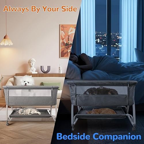 Miniatura 3 de Cama elevada para perro – Cuna para perro de altura ajustable, extensión de cama para perro para cama humana | Cosleeper para mascotas para perros