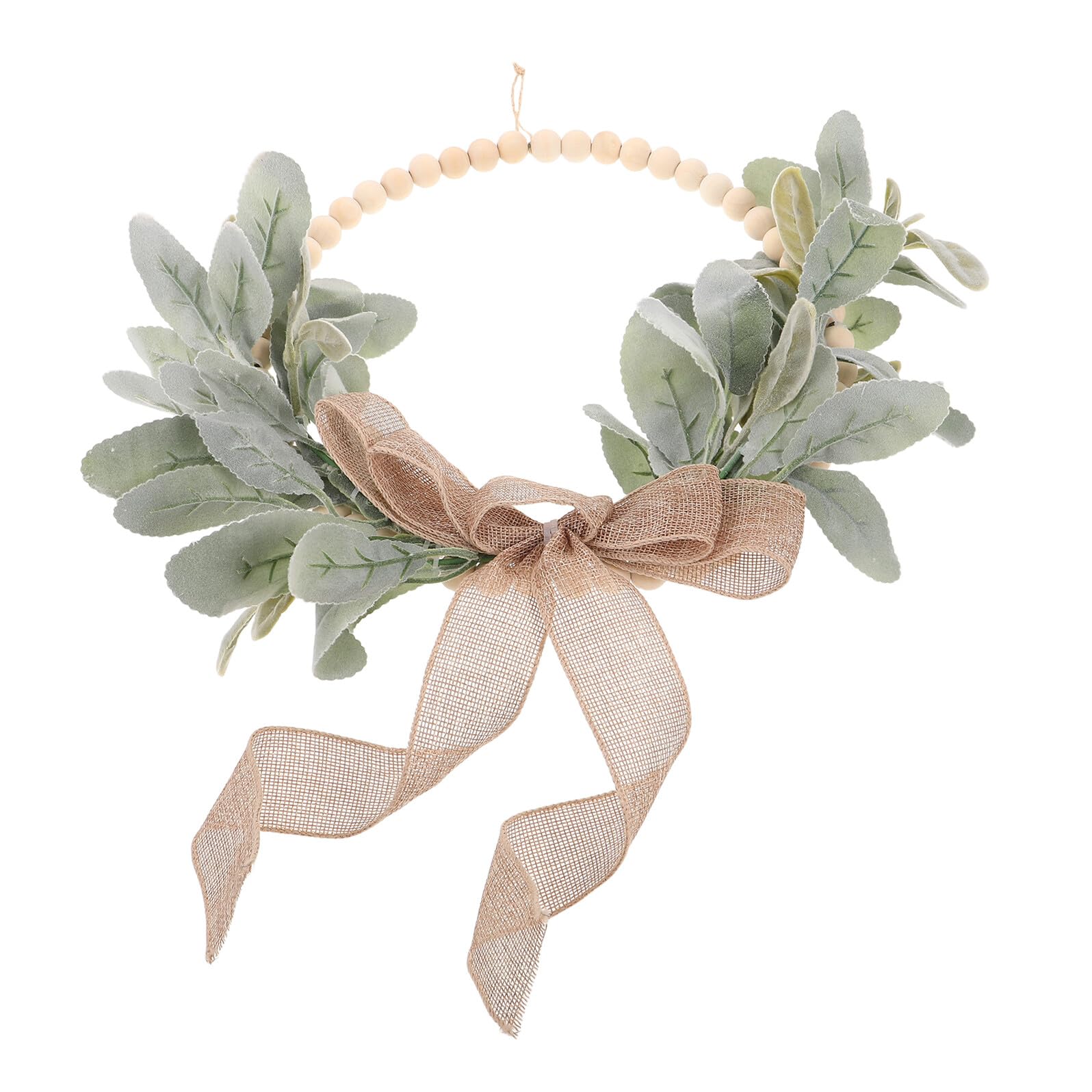 Couronne de mariage bohème feuilles d'oreille d'agneau et perles
