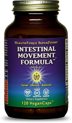 Formula de movimiento intestinal de Healthforce, cápsulas veganas, 120 unidades, 650786000505, paquete de de 1, 1, 1