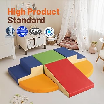 TODIBY 10-Piece Soft PU Leather Toddlers Climbing Toys, Foam Climbing Blocks for Toddlers, Baby Play Set Foam Climb Structures for Toddler 3+, Indoor Crawl Activity Play Gym