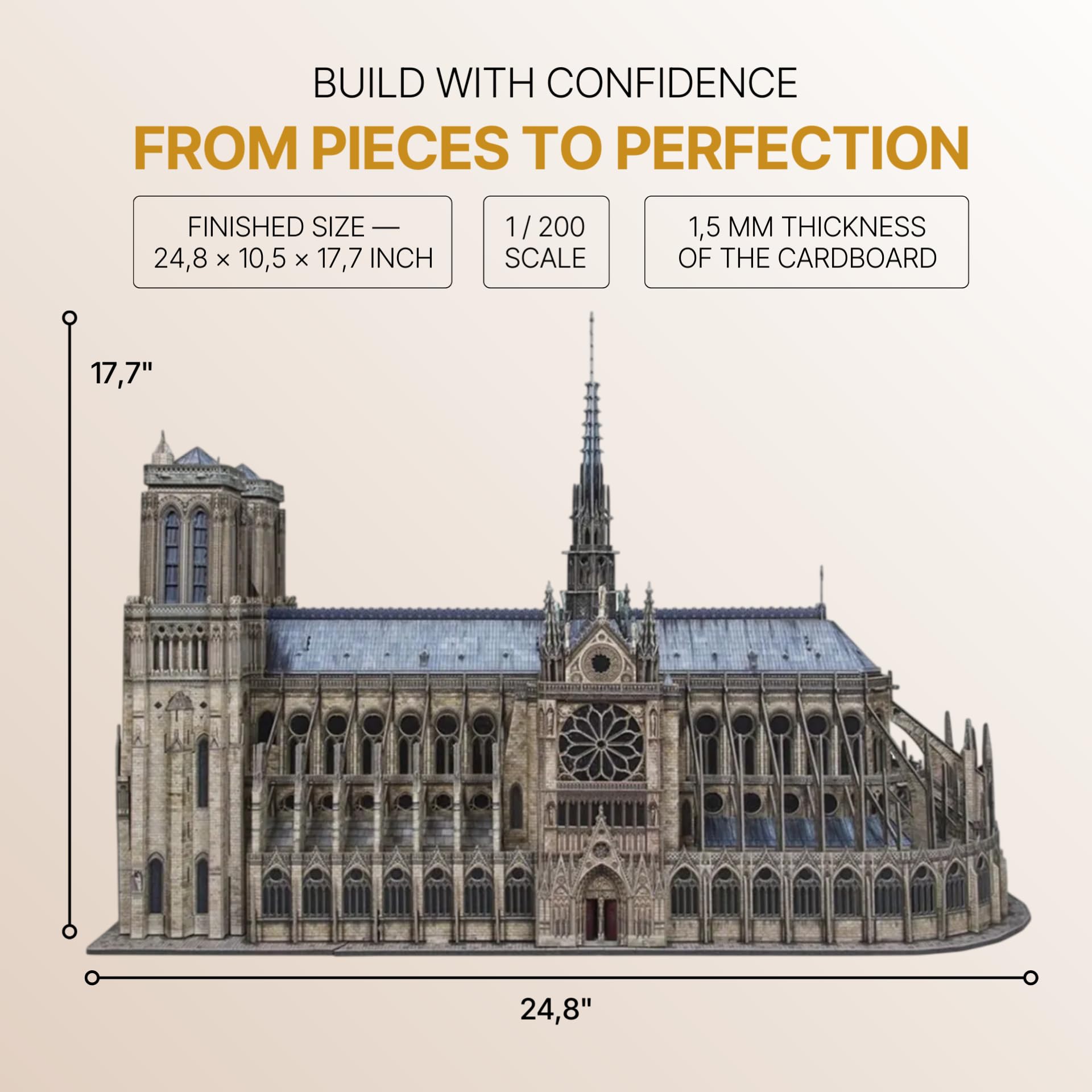 RIXET Notre Dame de Pari 3D Puzzle Architectural Model kit by