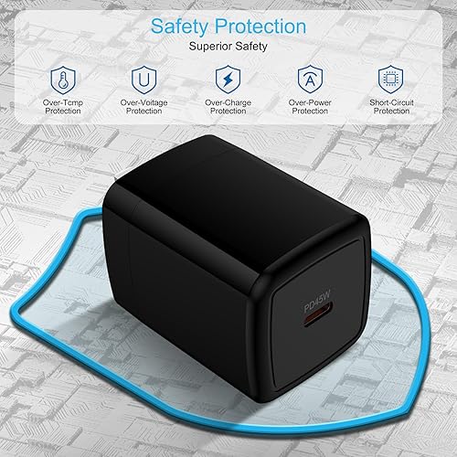 Miniatura 6 de 45W Samsung Galaxy S24 Ultra Cargador de carga súper rápida tipo C Android cargador de teléfono con cable tipo C de 6 pies para Samsung Galaxy S24