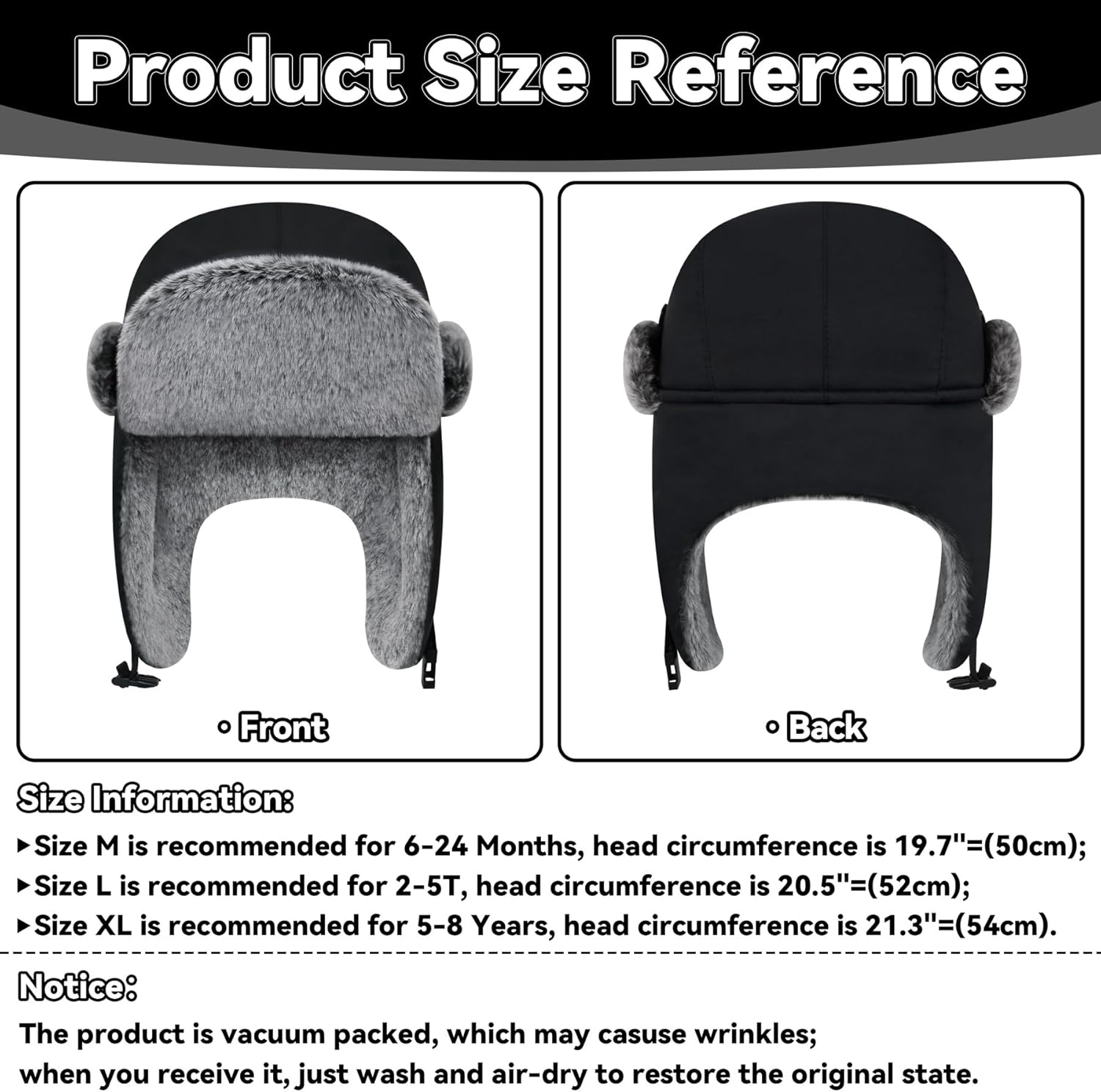 Olreco Waterproof Toddler Winter Hat Warm Fur Fleece Baby Boy Winter Hat Kids Snow Hats Girls Boys Trapper Hats with Earflaps - Image 7