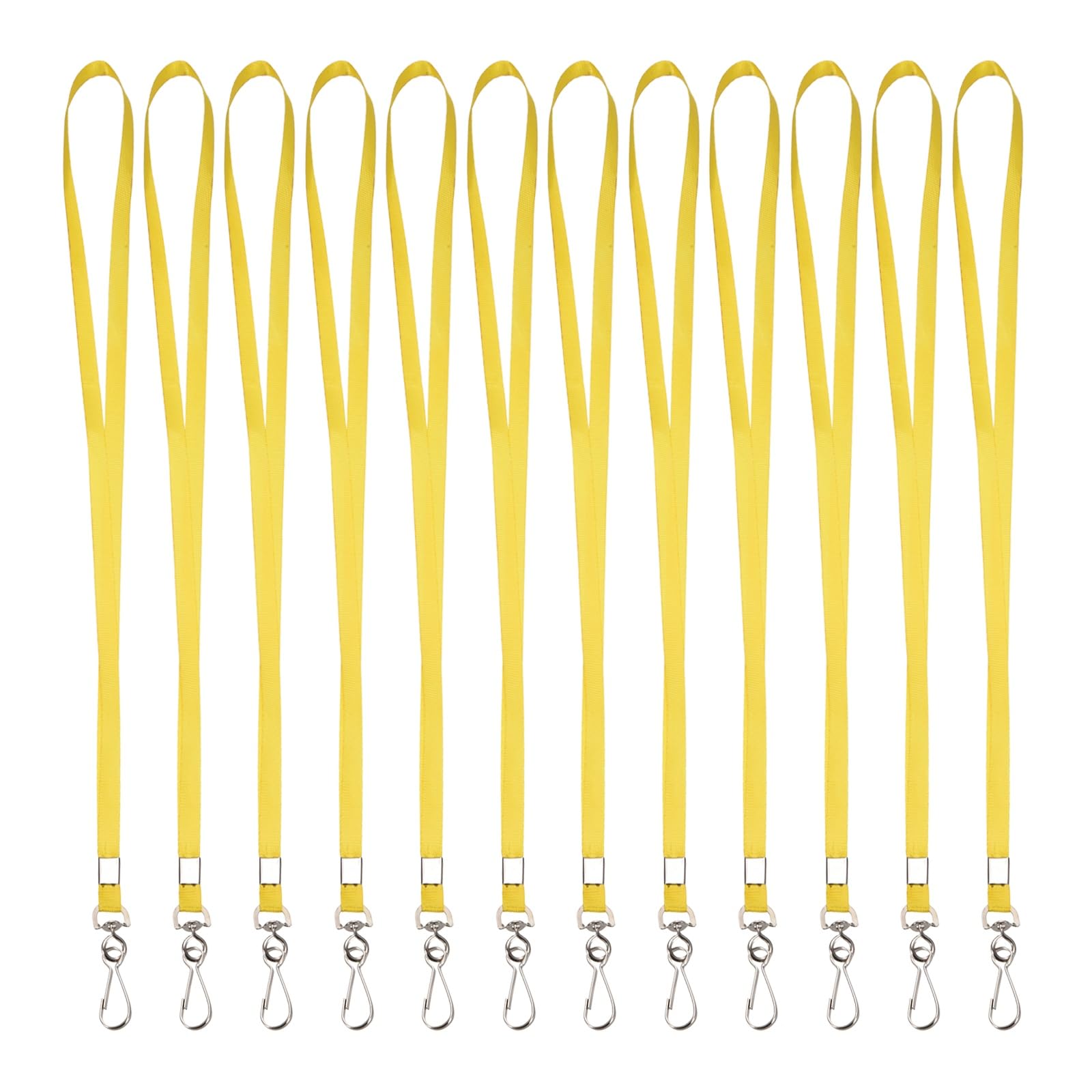 PATIKIL 25Pcs Lanyards Bulk, 47cm Badge Lanyard Neck Nylon with Clasp for ID Badge Keys Worker Name Tag Wallet Cruise Phone Events Office, Yellow