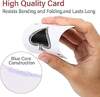 Vista 3 de LotFancy Naipes Pinochle, 2 mazos de cartas, negro y rojo, baraja especial de 48 cartas