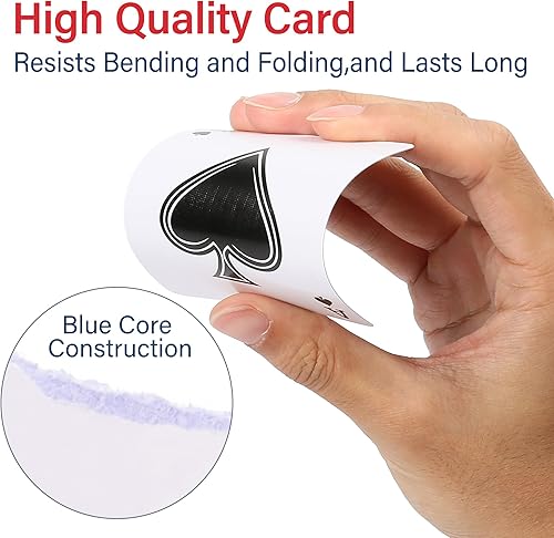 Miniatura 3 de LotFancy Naipes Pinochle, 2 mazos de cartas, negro y rojo, baraja especial de 48 cartas