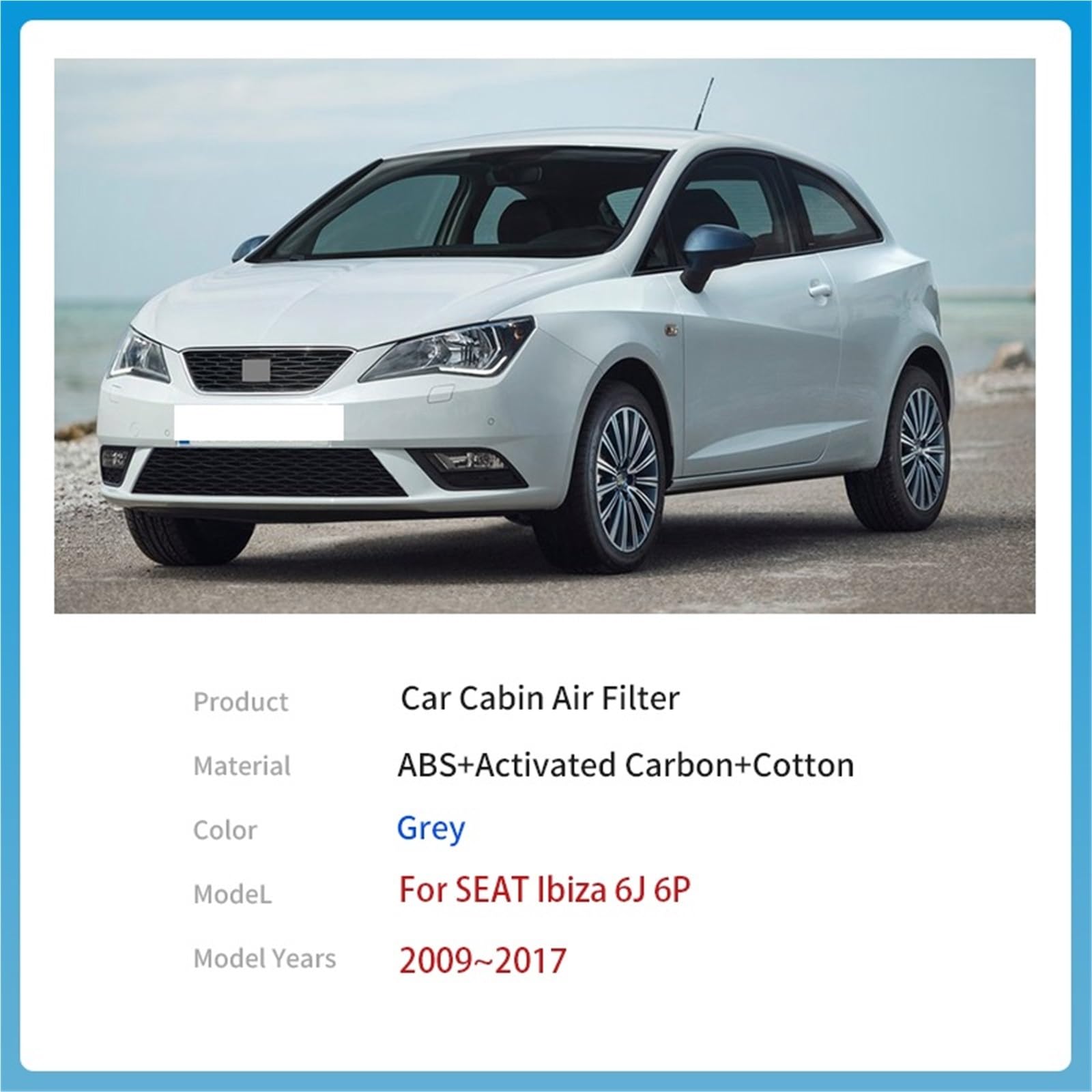 Filtro Abitacolo Adatto Per SEAT Ibiza 6J 6P 2009~2017 6R0819653 Filtro Abitacolo Esterno A Carboni Attivi Per Climatizzatore Auto