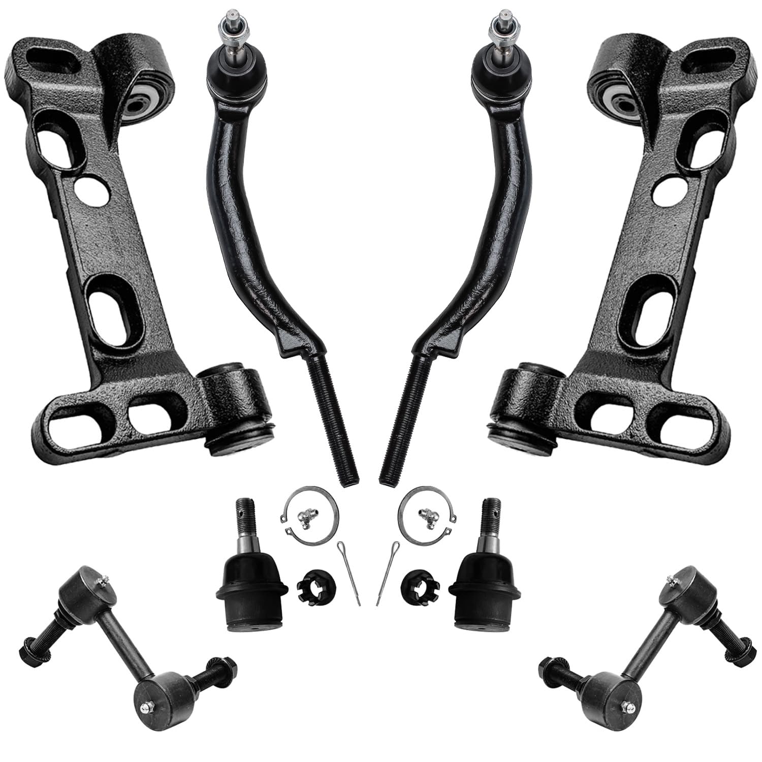 Detroit Axle - Front Lower Control Arm Brackets + Lower Ball Joints + Outer