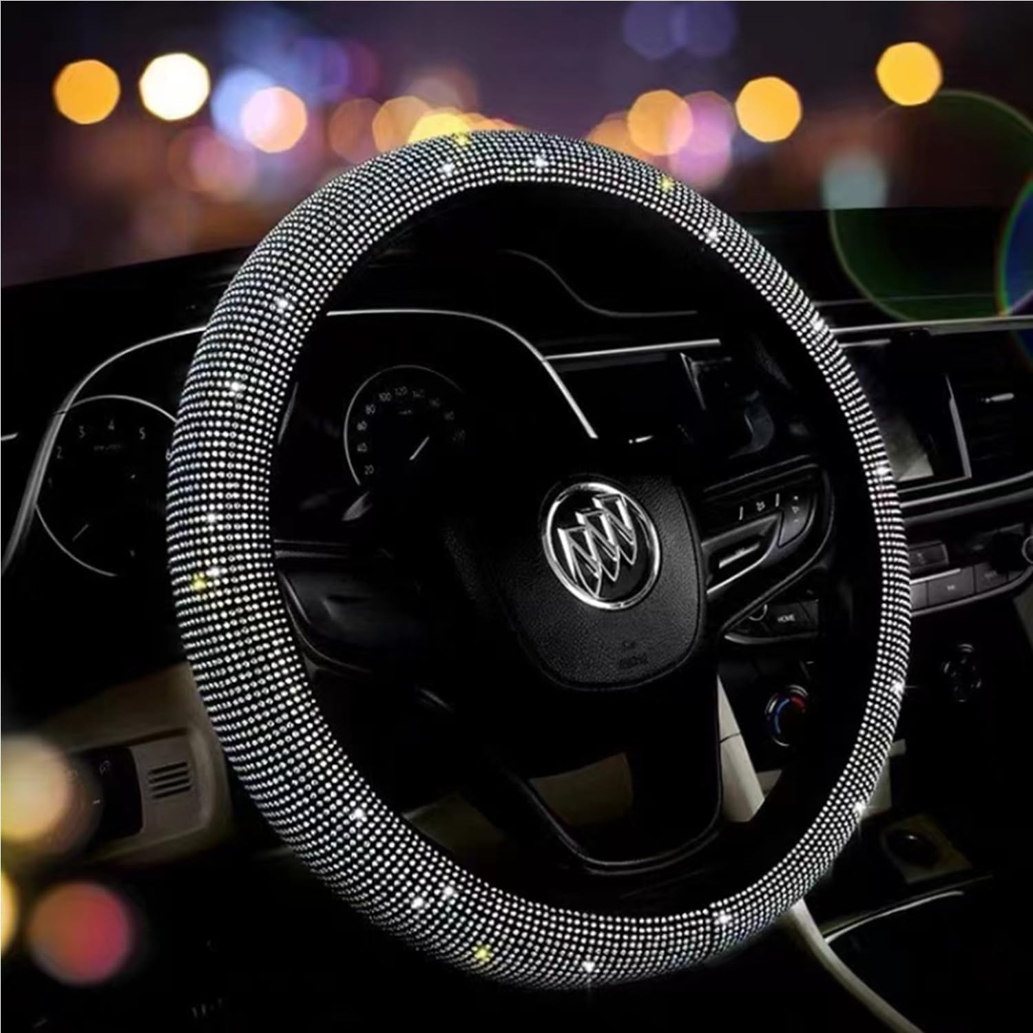 BBTO Bling Bling Auto Stuurwiel Decoratie Interieur Accessoires - Diamant Sticker Logo Strass DIY Stickers Cover voor Auto Decoratie (Compatibel met Ford