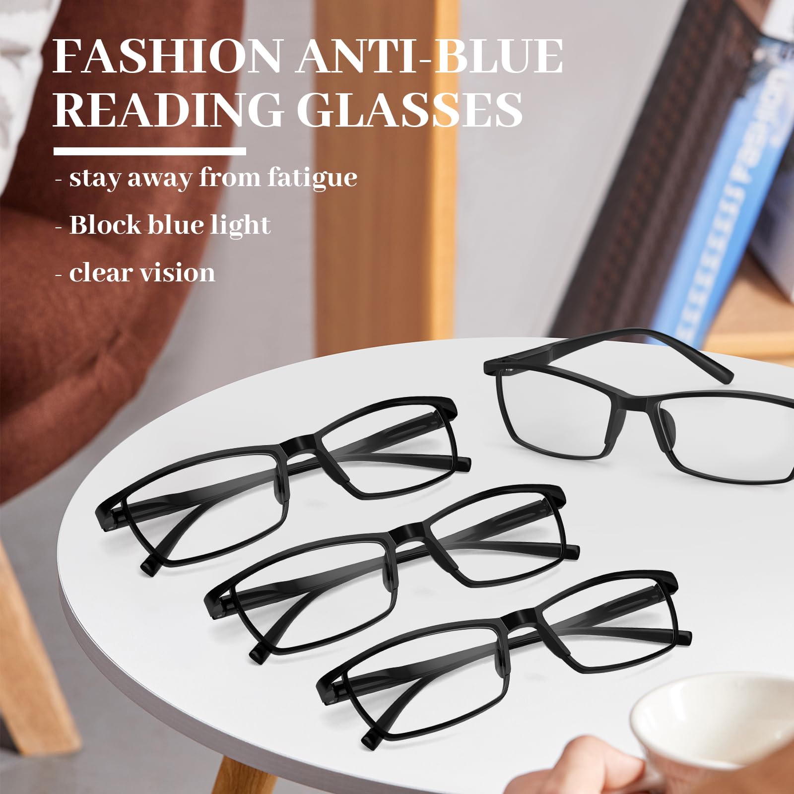 LUFF 4 paires de lunettes de lecture anti-rayons bleus Lecteurs ultra-légers portables - 2