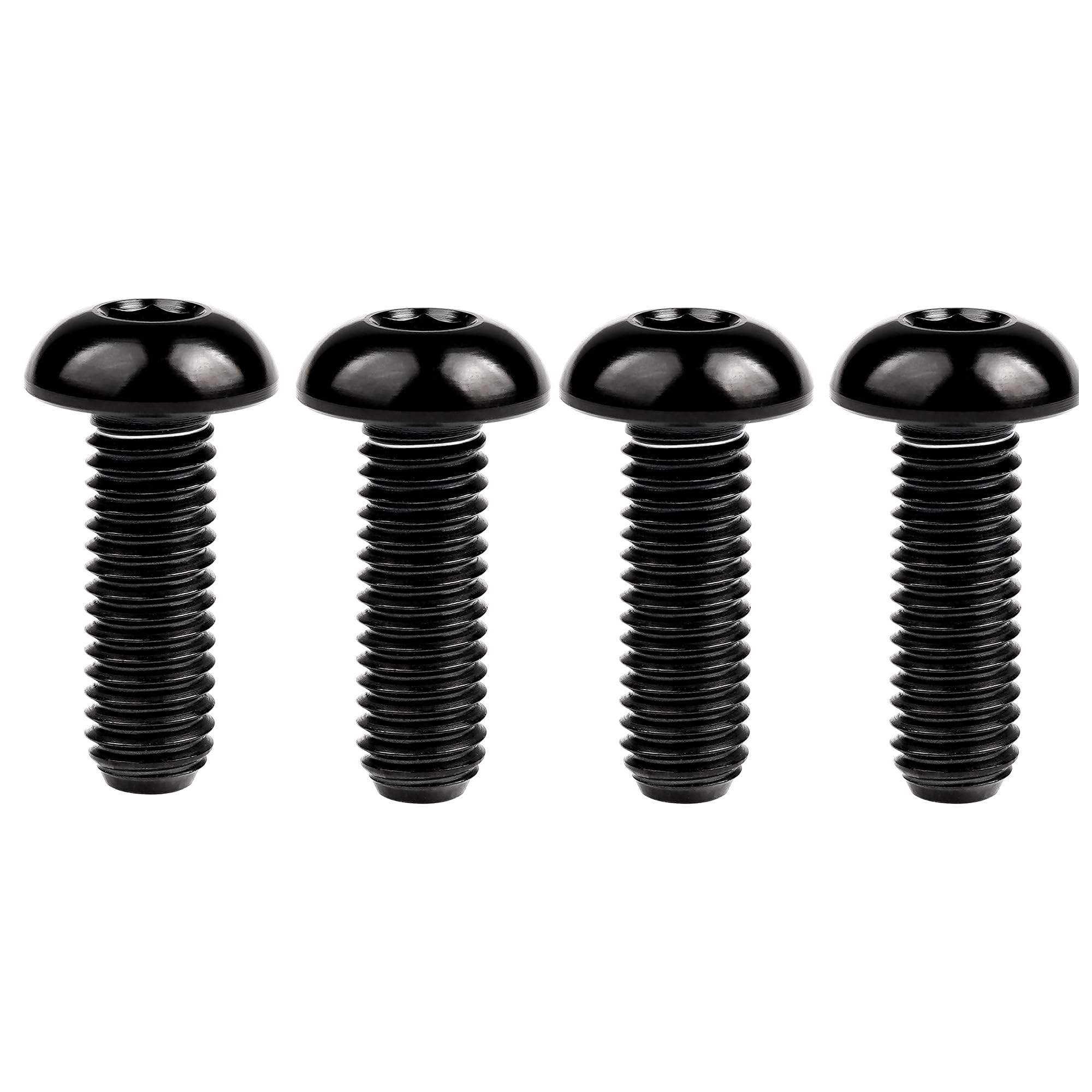 Ruifu M5 Titanium Gr5 Allen Button cap Screws Bolts 8 10 12 15 18 20 25 30mm for Bicycle Water Bottle Cage (Pack of 4) (Black, M5x18mm)