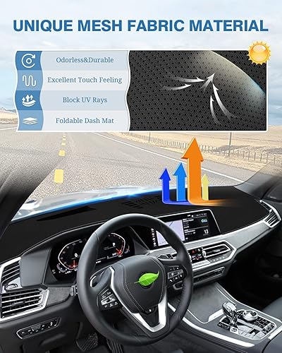 Miniatura 313 de FIILINES - Cubierta para tablero, accesorio para tablero de malla antideslizante, parasol sin reflejos y protector compatible con Toyota RAV4