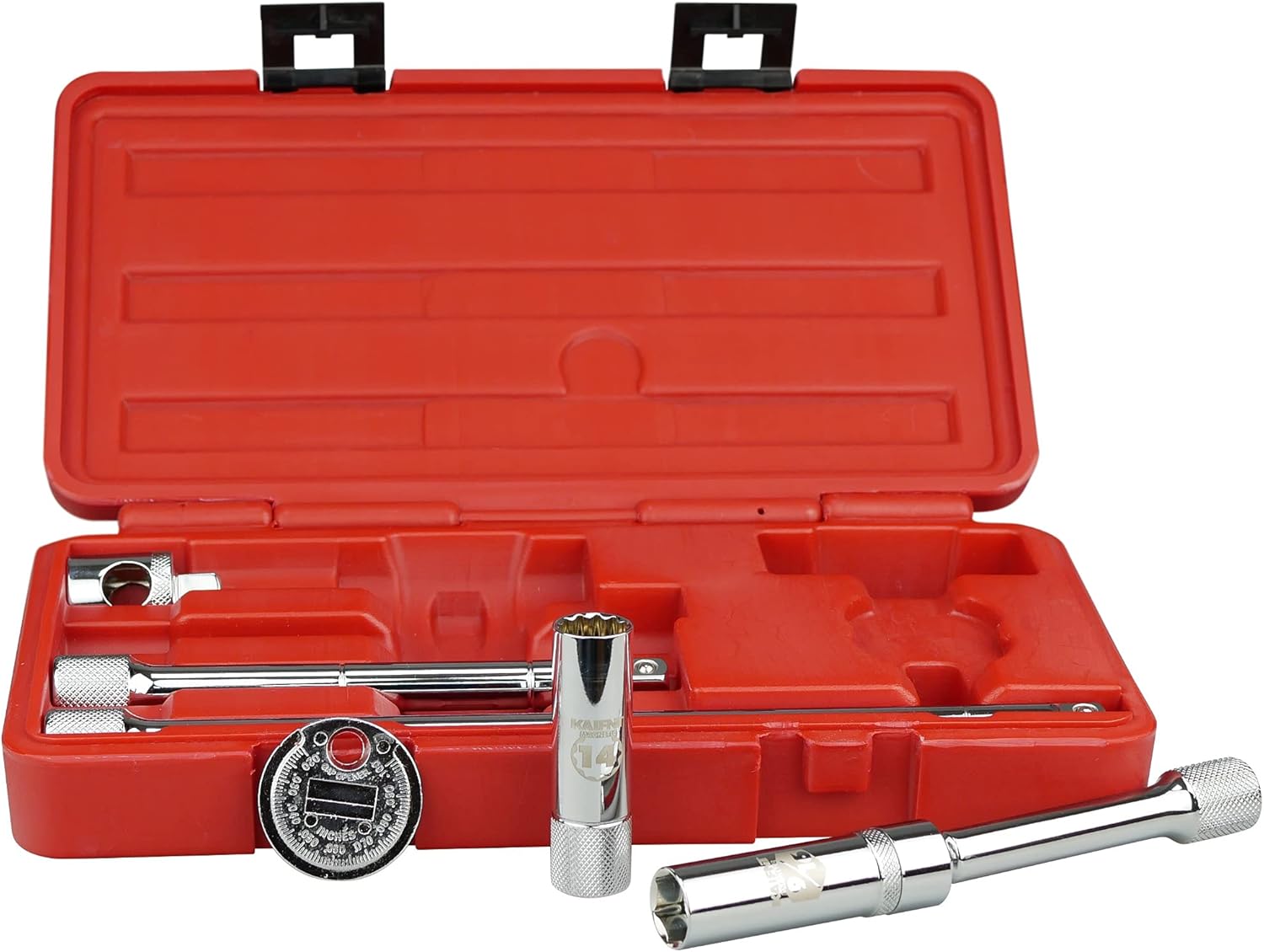 K201 Comprehensive Spark Plug Socket Set with Locking Extensions, 3/8-Inch Drive, 9-Piece