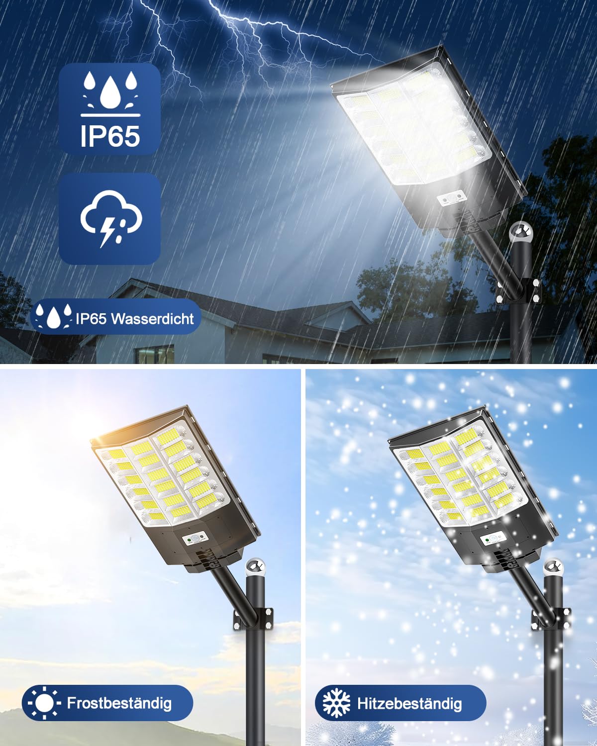 Sararoom Straßenlaternen Solar | 1000W LED Strahler Außen mit Bewegungsmelder Sensor | 864Led 6500K Wandleuchte mit Fernbedienung, IP65 Aussenleuchte Wegeleuchten für Garten Terrasse Garage Rasen Hof