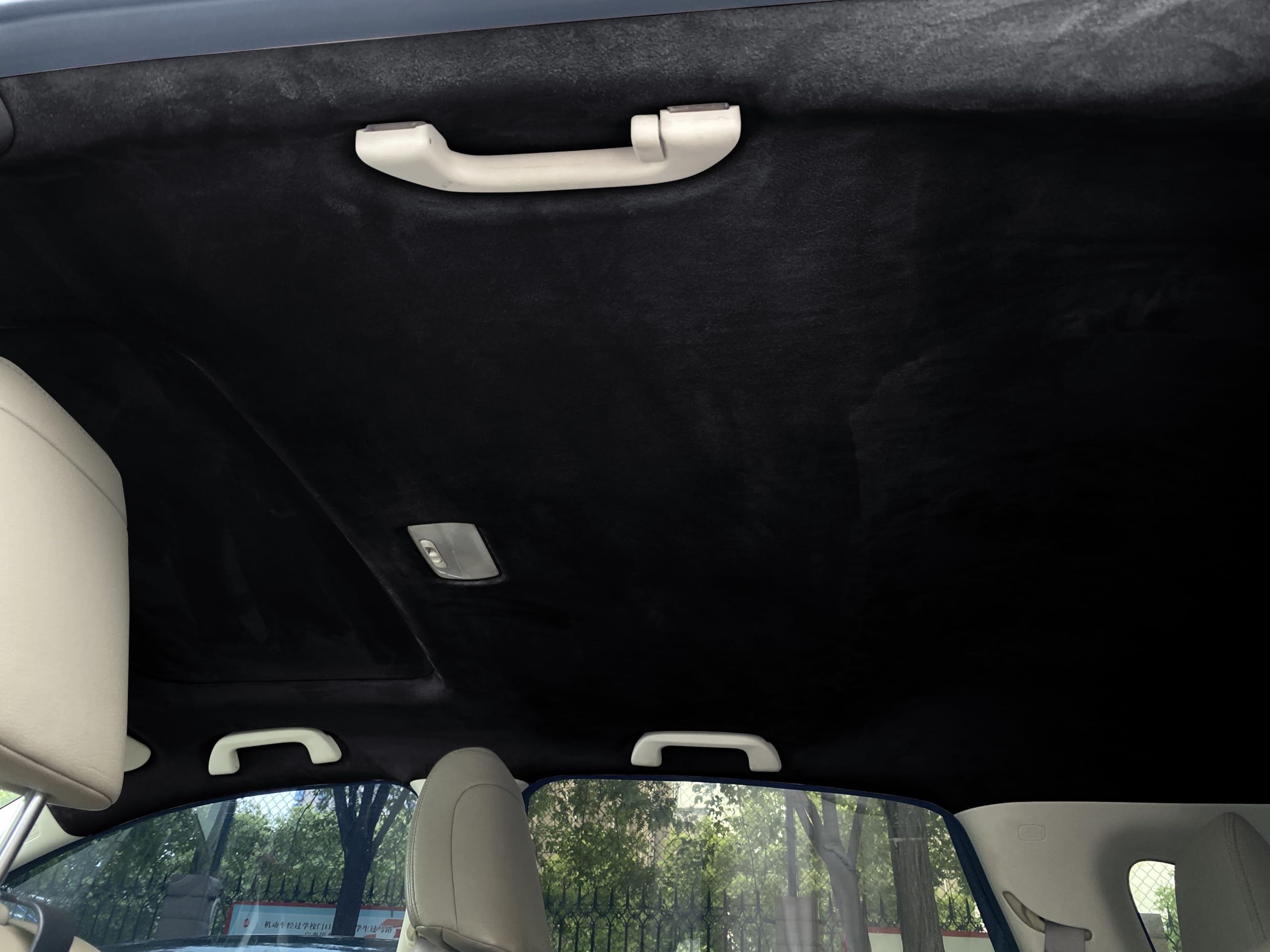 Suede Headliner Fabric with Foam Backing Material Headliner Material Suitable for Automotive Interior Repair and Tela para tapizar techo de auto (Black, 149x60