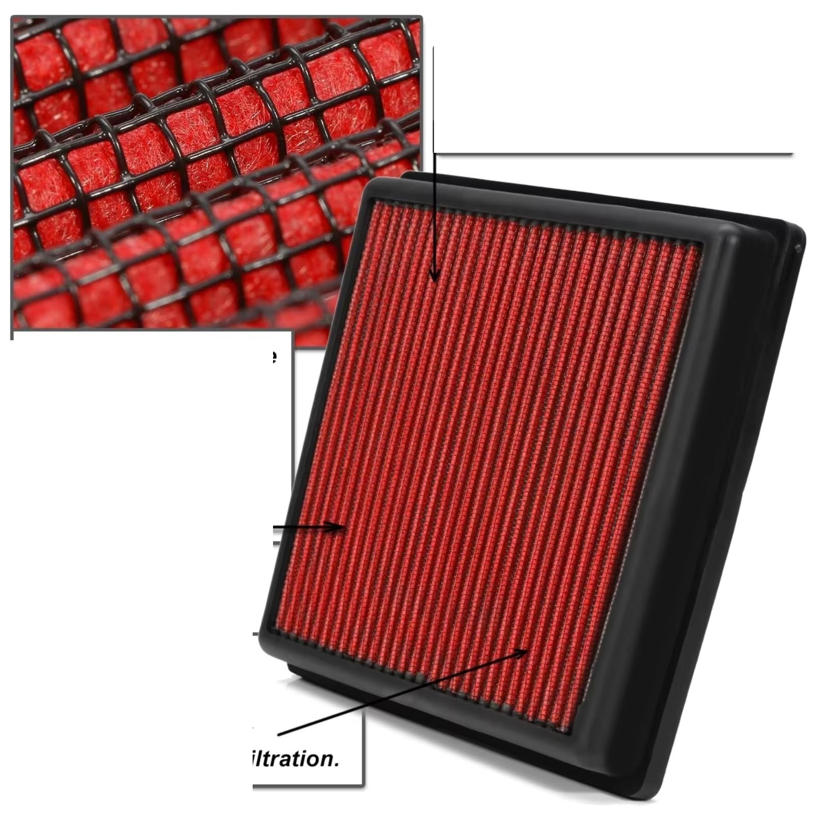 Filtro Aria Flusso Per Mercury Per Marauder 4.6L V8 Gas 2003-2004 Filtro aria | Filtraggio dell'aria per proteggere i componenti interni del motore E5TZ9601B