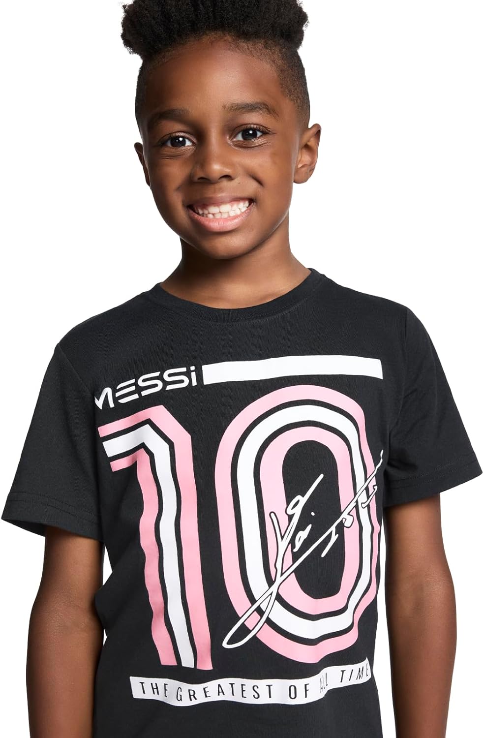 Messi Boys Lifestyle Short Sleeve T-Shirt, Slim-fit Graphic Tee, Cotton Blend Fabric - Image 4