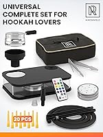 Vista 3 de Set portátil de cachimba con todo incluido - Set portátil de cachimba negro para viajes con bolsa plana para cachimba - Kit de cachimba