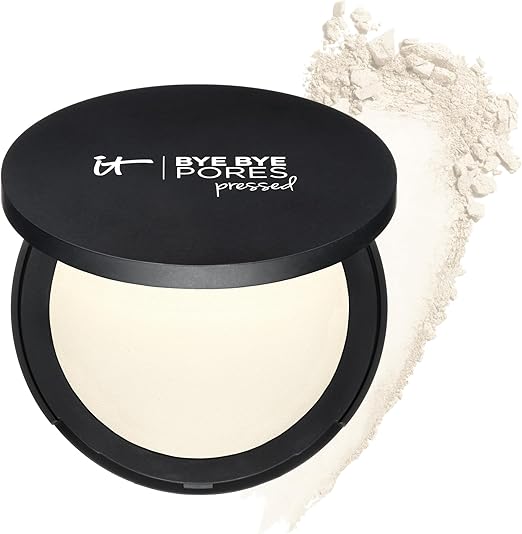It Cosmetics Bye Bye Pores Pressed ñ Polvo Trasl˙cido Compacto Fijador de Maquillaje con PÈptidos, Col·geno Hidrolizado y Seda, Acabado Natural para Todo Tipo de Piel, 9 g