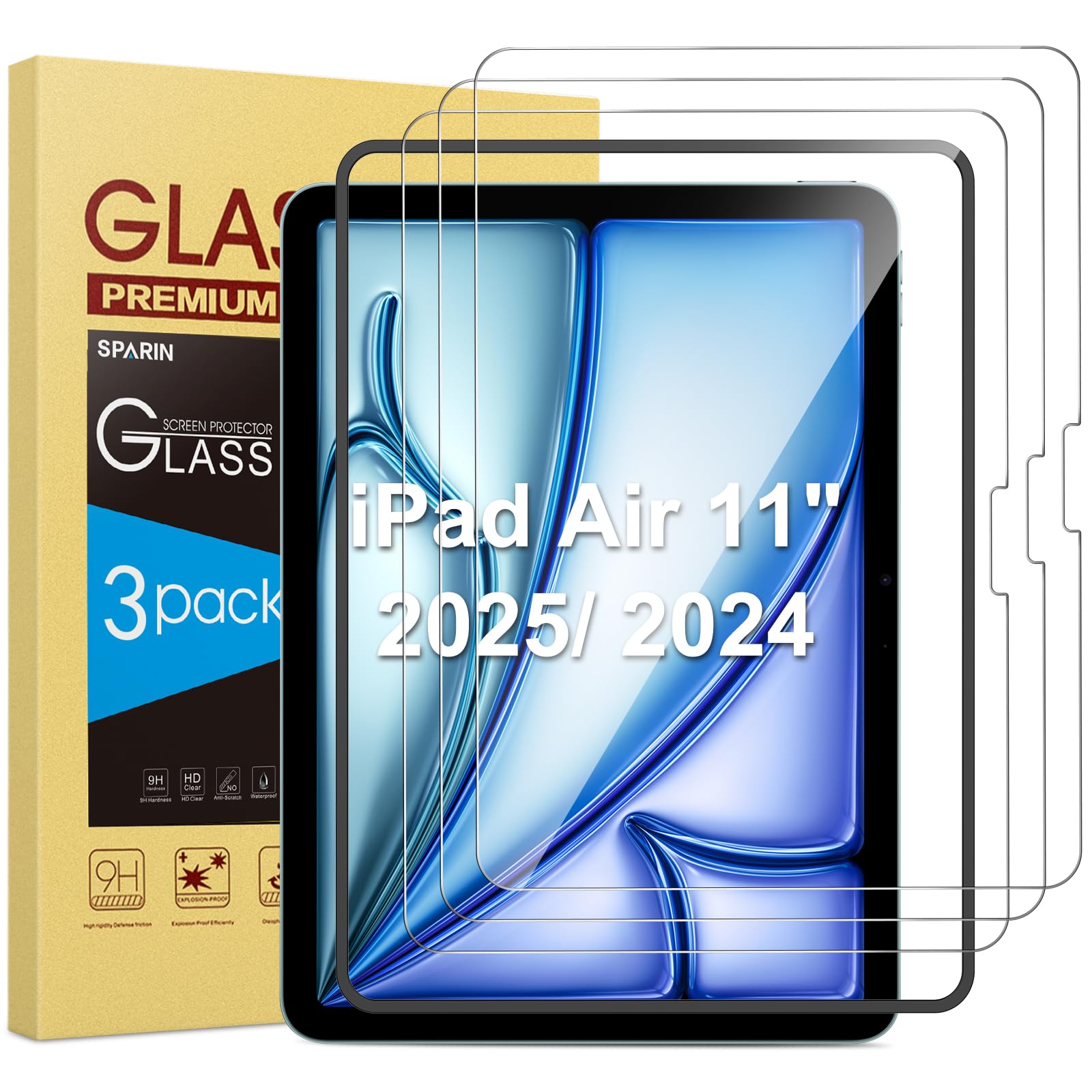 3x Displayschutzfolie Für IPad Air 11 2025/2024 - 9H Härte, Anti-Kratz, Einfach Zu Installieren