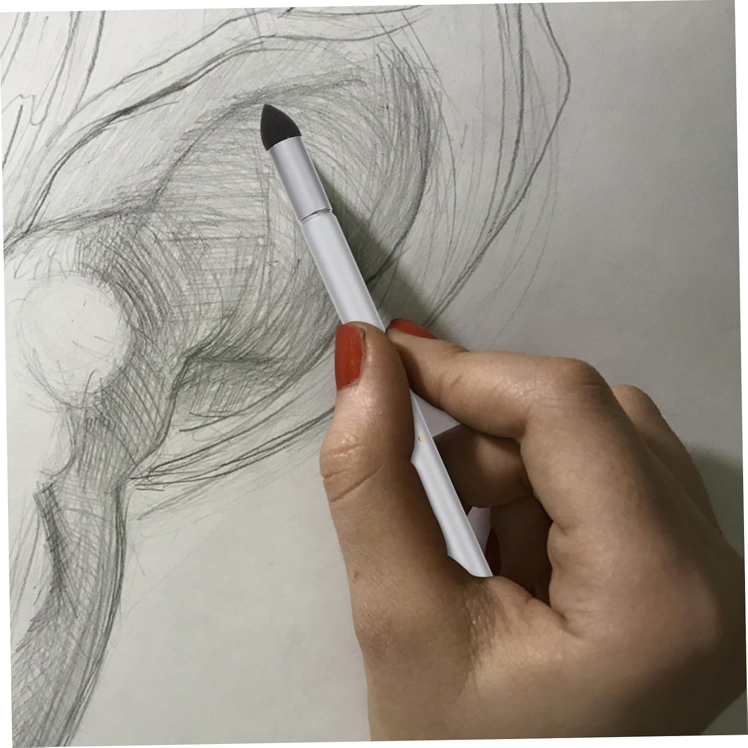 Uonlytech 3PCS Sketch Correction Sponge Pens for Graphite Pastels Plastic Sponge Blending Tools for Smudge Erase and Fine Detail Rendering in Art and Drawing