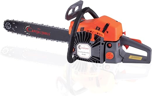 Pro Capital Tools Id062, 62Cc/4.5Hp Powerful 2 Stroke Petrol Chainsaw, Wood Cutting, Gardening, Farm Use, 22Inch Chainbar ...