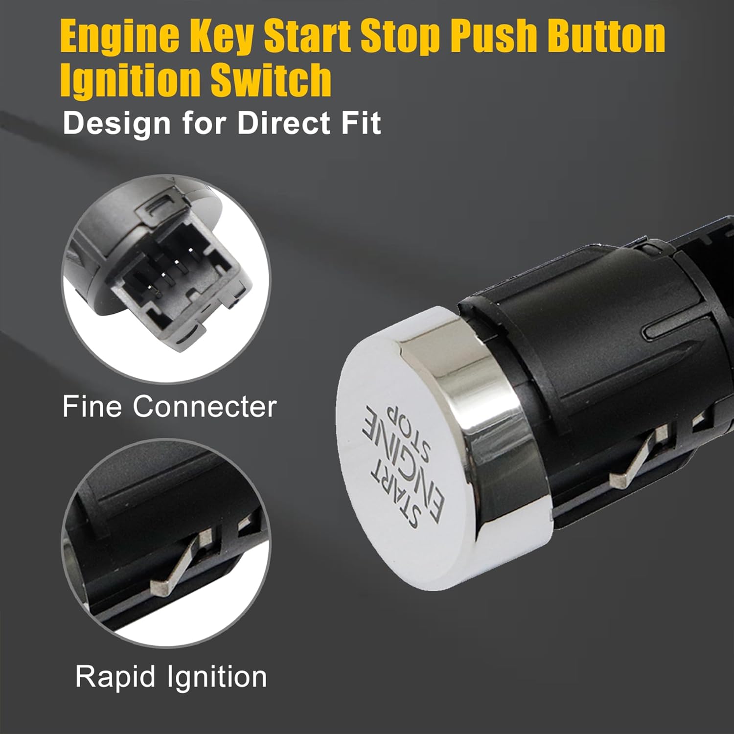 GXARTS Engine Key Start Stop Push Button Ignition Switch Compatible with VW Passat 2010 2011 2012 2013 2014 2015 Replace 561959839 56D959839A