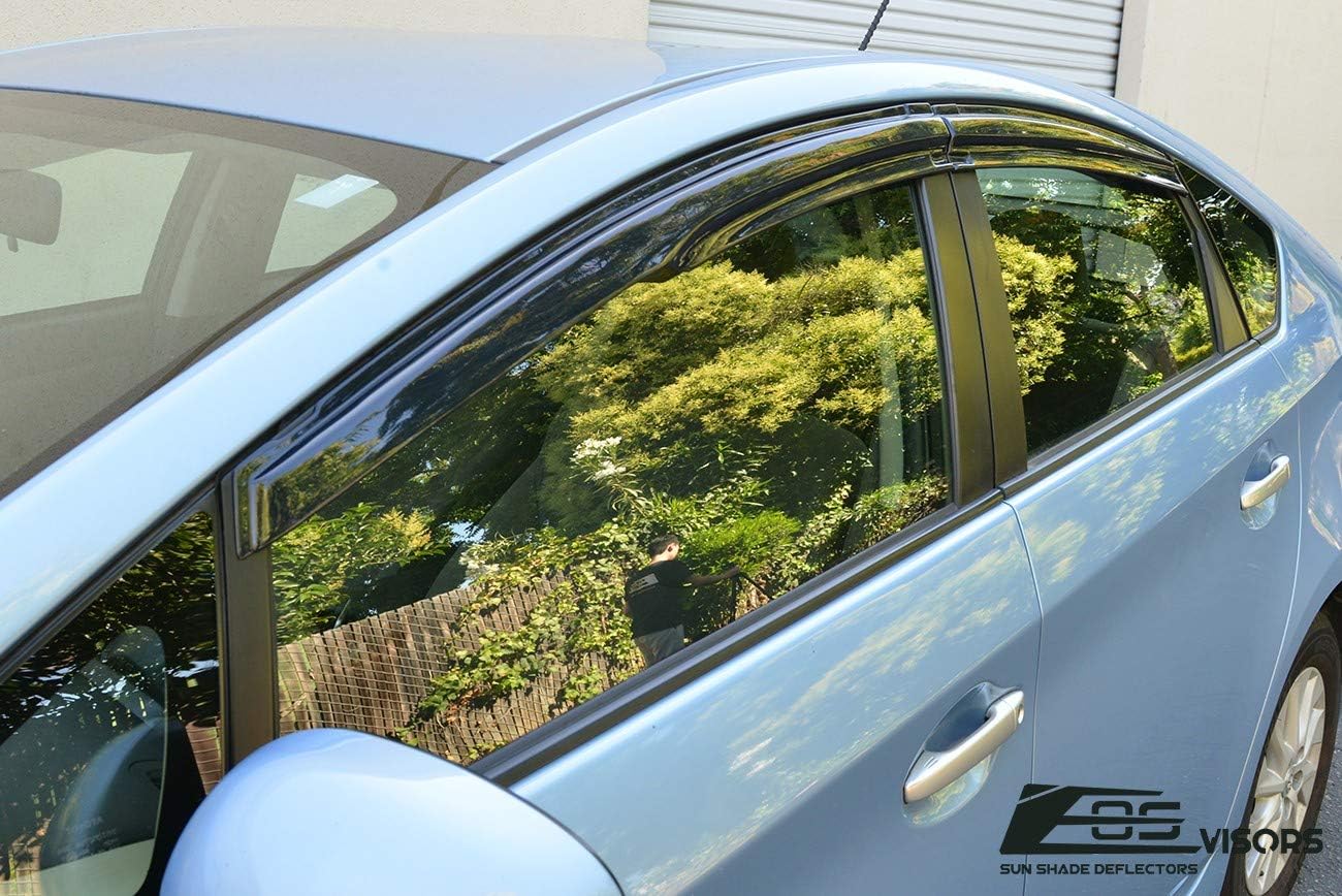 Extreme Online Store Replacement for 2010-2015 Toyota Prius | EOS Visors JDM Mugen Style Smoke Tinted Side Vents Rain Guard Window Deflectors