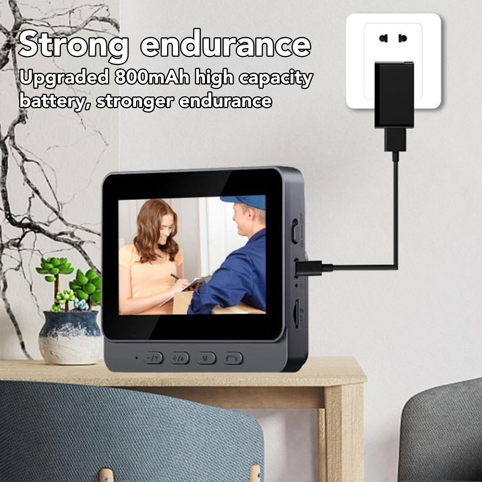 Cámara de Timbre con Vídeo, Pantalla Clara de 4,3 Pulgadas, Timbre Inteligente con Intercomunicador Inalámbrico con Visión Nocturna de Gran Angular de 170 Grados de 8MP 1