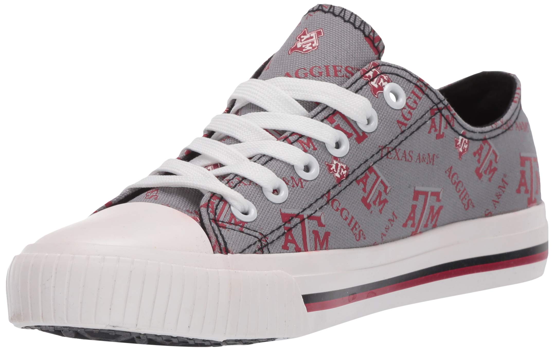 FOCO Texas A&M Aggies NCAA Womens Low Top Repeat Print Canvas Shoes - 7