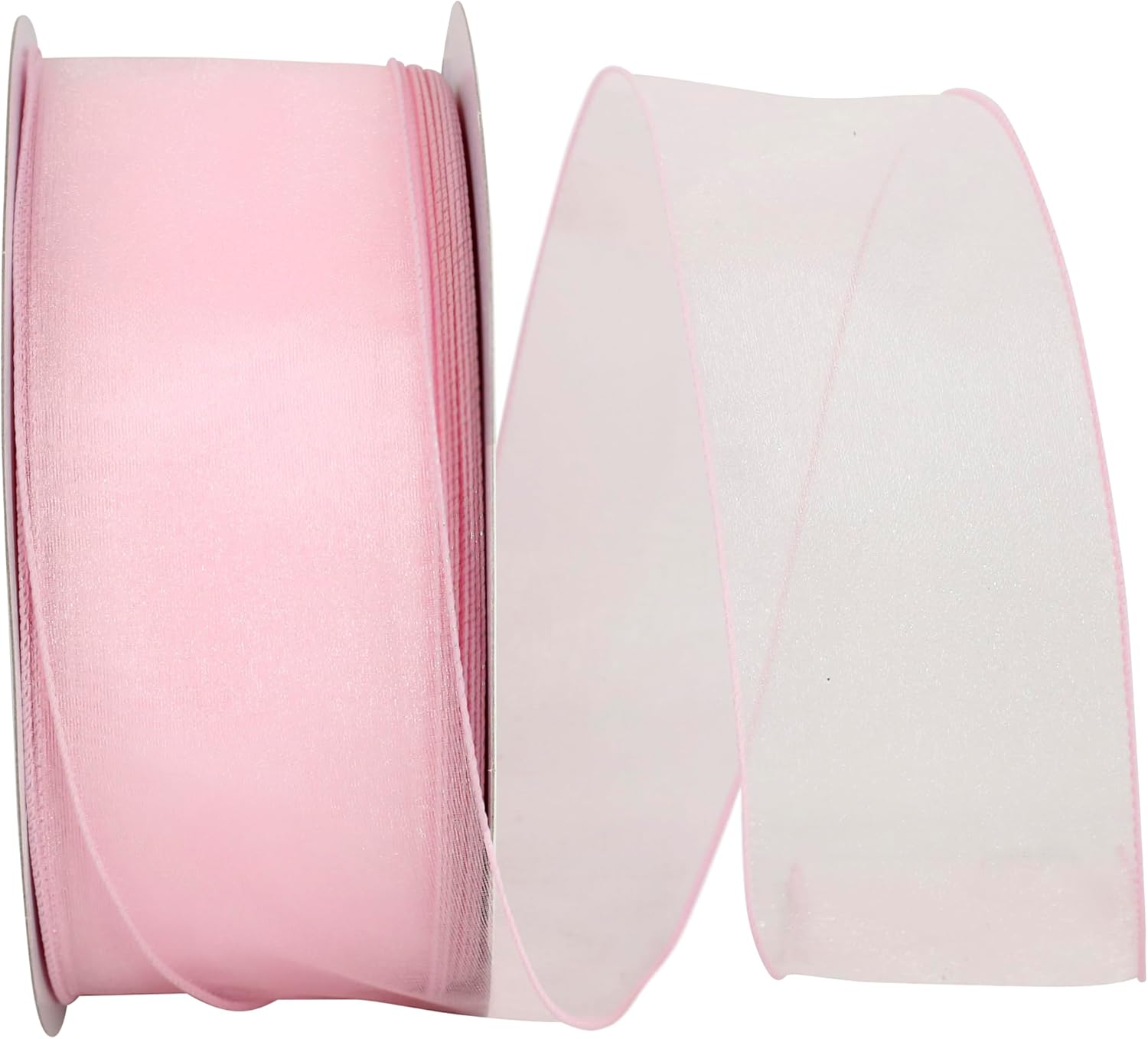 Reliant Ribbon 99908W-061-40K Sheer Lovely Value Wired Edge Ribbon, 2-1/2 Inch X 50 Yards, Pink