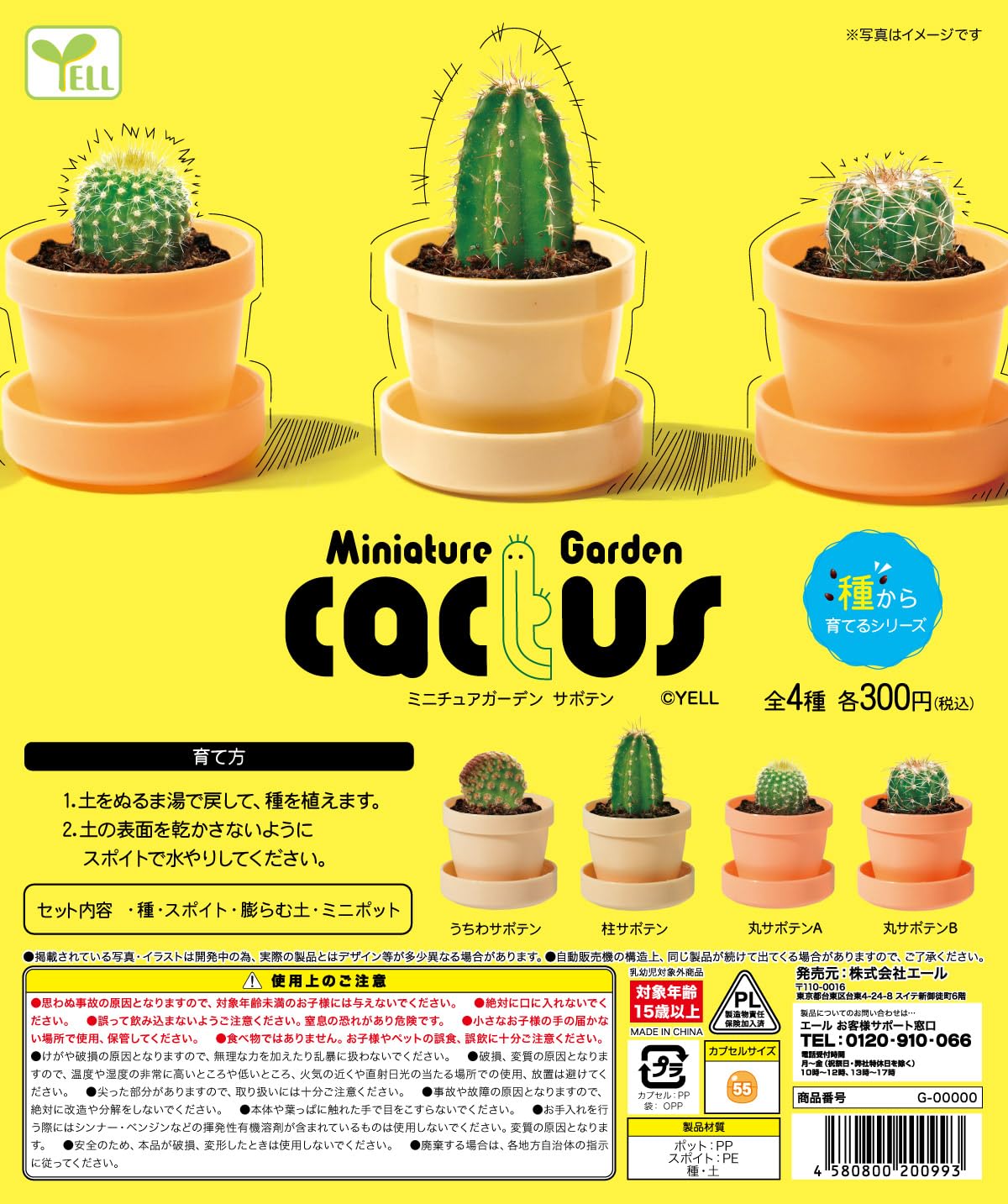 Amazon | ミニチュアガーデン サボテン 【全4種セット】【フルコンプ