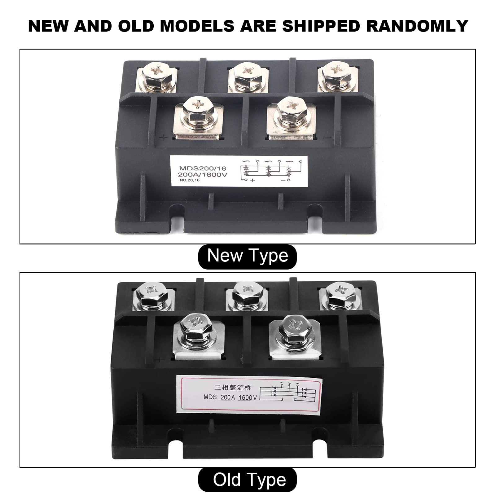 Redresseur de Pont 200A 1600V, 5 Bornes, Diode Triphasée, Module D'alimentation MDS-200A