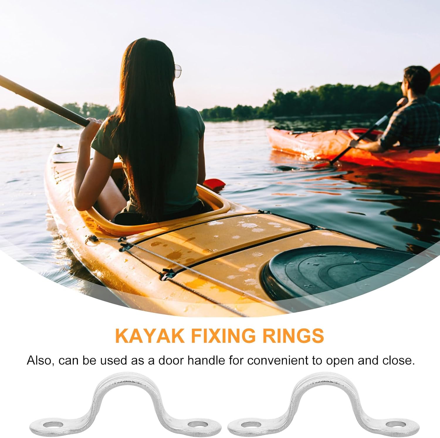 12pcs 316 Stainless Steel Kayak Pad Eyes U-Shaped Fixing Rings Boat Rigging Handles Sturdy Kayak Hardware Accessories for Water Sports and Canoeing