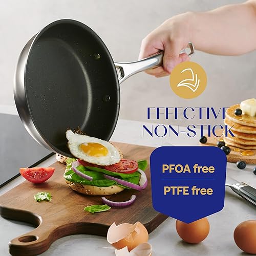 Miniatura 2 de Legend Cookware Sartén antiadherente SuperStainless  Acero inoxidable de 5 capas + aluminio  2 capas sin PFOA antiadherente  Todas las superficies