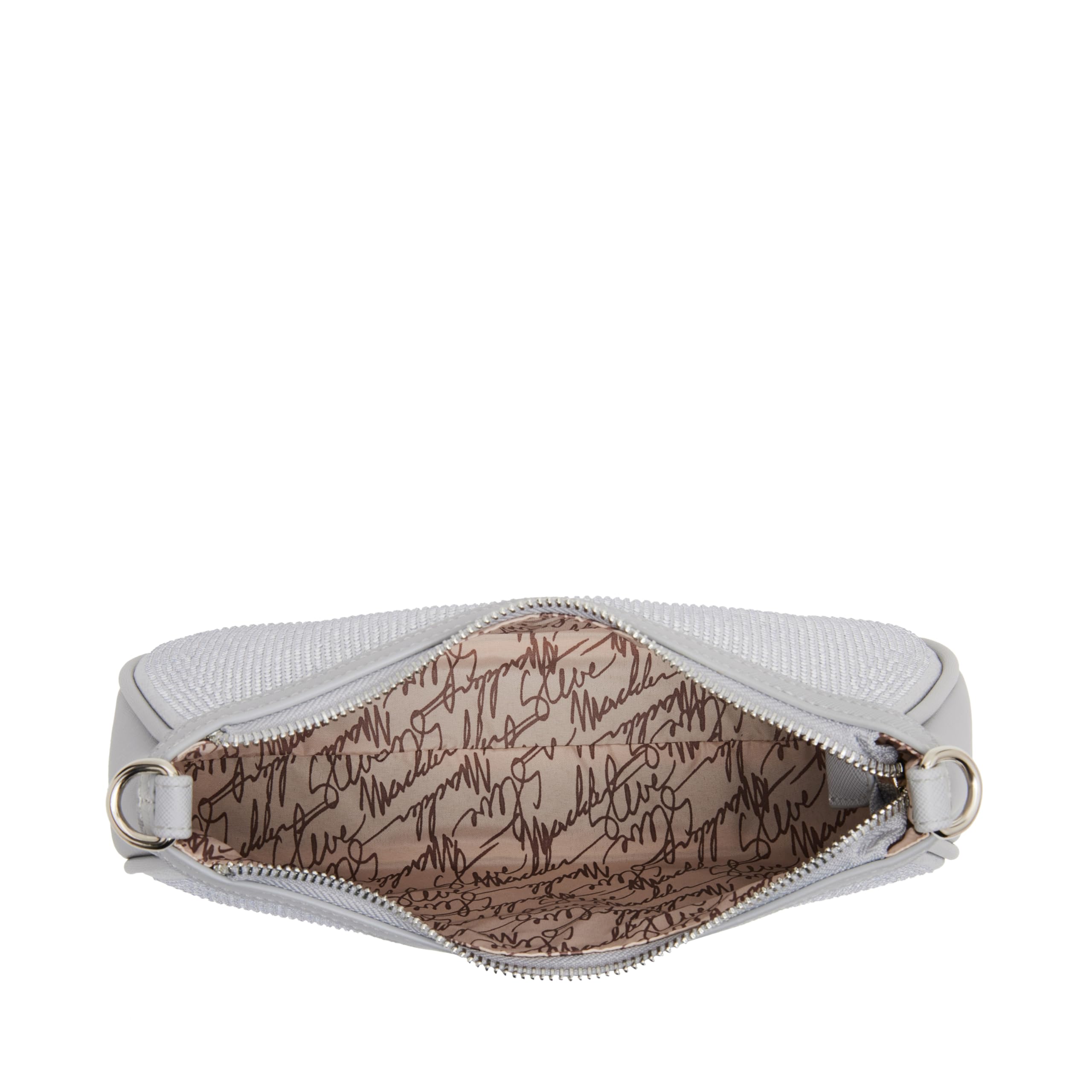 Steve Madden Rhinestone Crossbody, Vickieg Bandolera con Diamantes de imitación para Mujer, Silver, Talla de un Talla