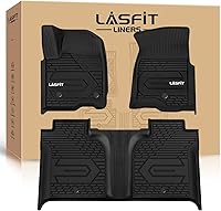 LASFIT All-Weather TPE Floor Mats for Chevy Silverado/GMC Sierra 1500 2019-2026 & 2500HD/3500HD 2020-2026 Crew Cab w/ Rear Storage