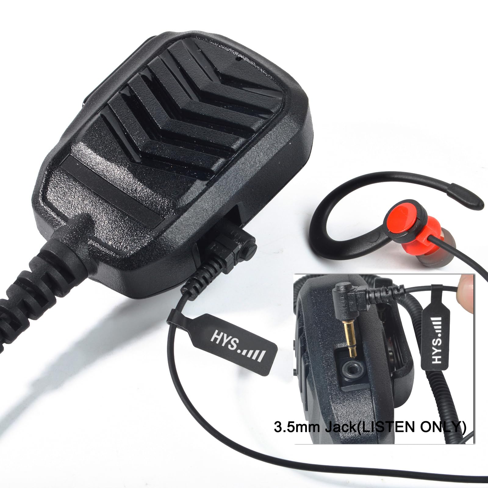 Auricolare Baofeng Nero 110 Cm Auricolare A Gancio Per Radio Baofeng - Solo Ascolto, Jack 3.5mm, Forma A G, Cavo 110cm, Nero Beats Cuffie - Foto 4