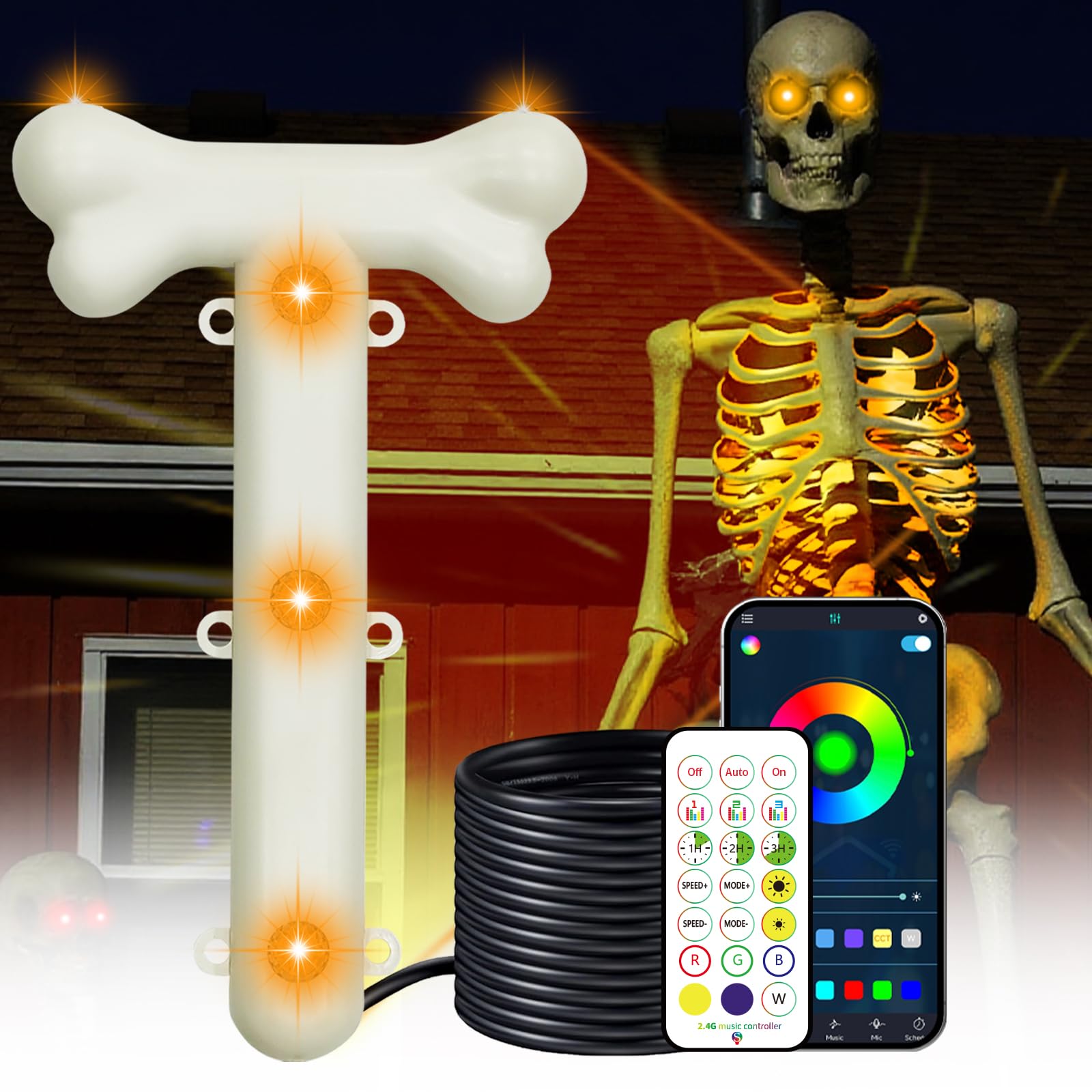 Amazon.com: Makevivi Halloween Skeleton Light – 12ft Skeleton