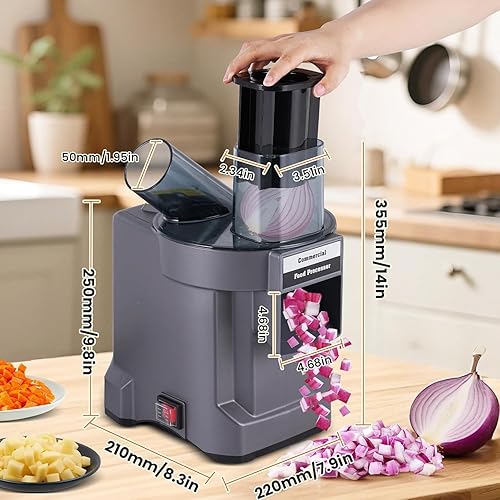 Miniatura 3 de Procesador eléctrico de alimentos 4 en 1 trituradora de verduras para uso doméstico comercial, picadora de verduras resistente, 100 W 110 V