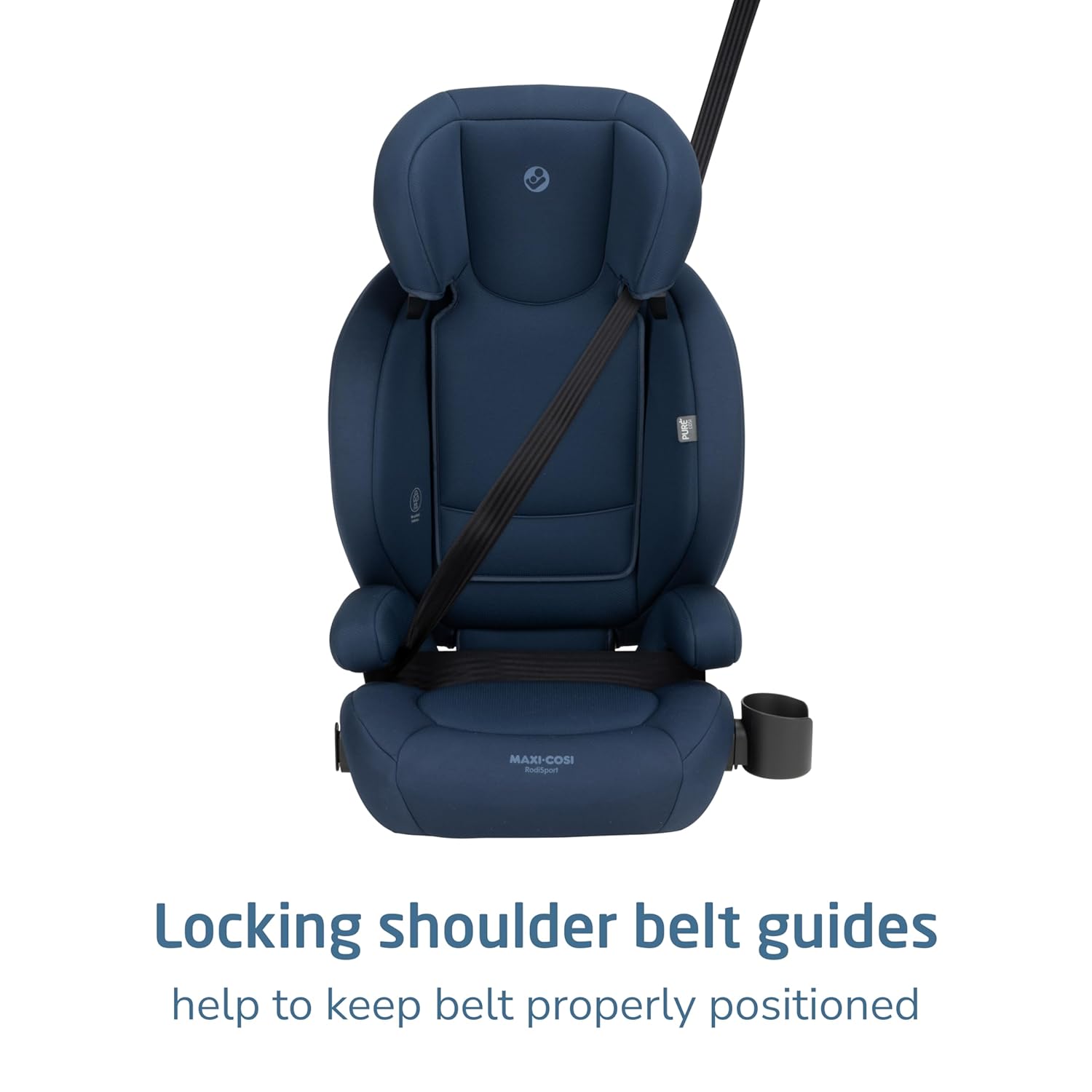 Maxi-Cosi RodiSport Kids Booster Car Seat, High-Back, Backless Booster, 7-Position Headrest, Easy Latch System, Reclining Chair, Belt Guide, Fits 40-100 lbs, 43.4-57 in, Seafaring