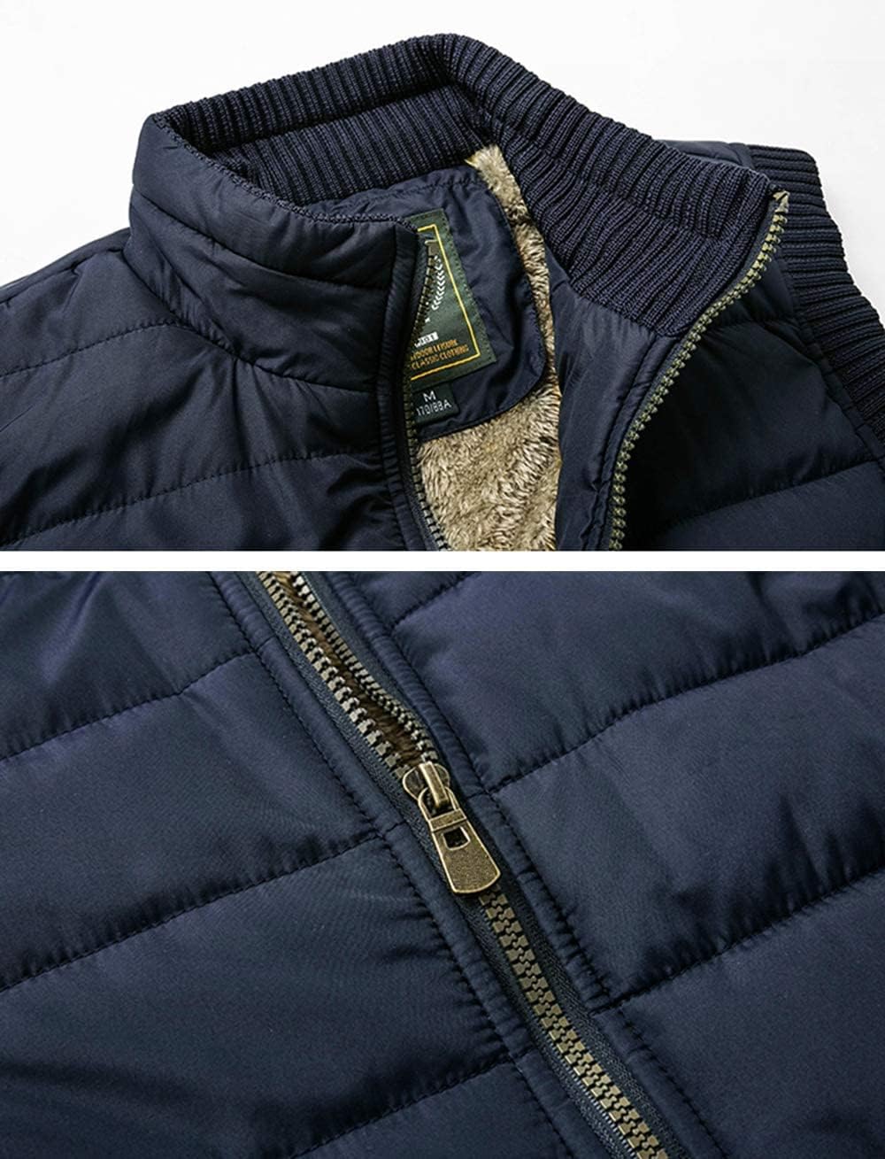 Vcansion Men's Outdoor Stand Collar Fleece Jacket Vest Casual Padded Vest Coats - Image 4