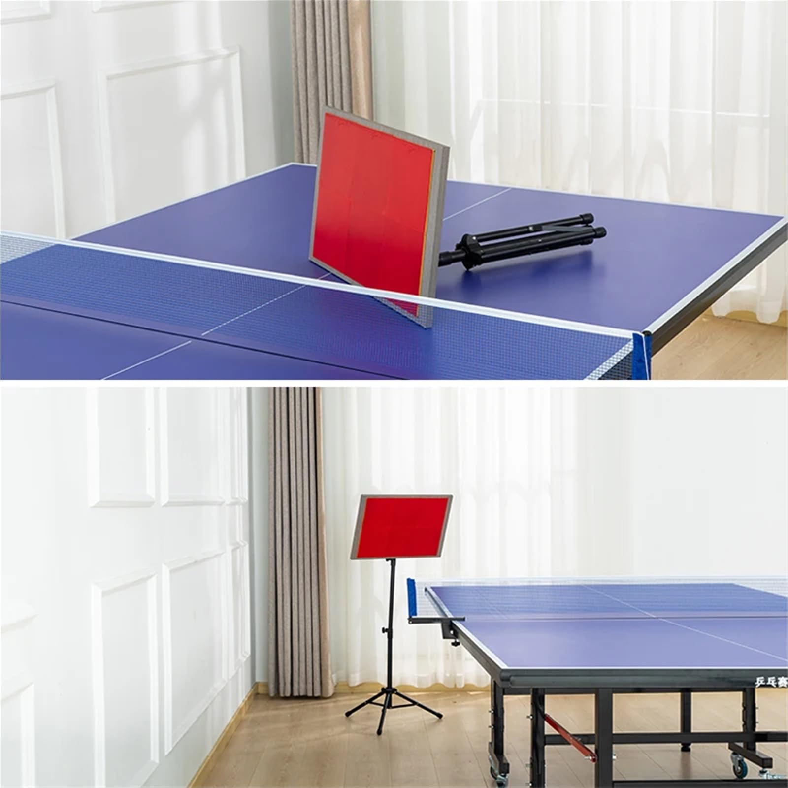 Table d'exercice de ping-Pong Portable, Planche de Rebond, Auto-Apprentissage Unique, améliore Le Service, équipement de Machine à Ressort de ping-Pong Table de ping-Pong(Red 1)